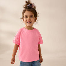 Load image into Gallery viewer, Pink 100% Cotton Daisy Short Sleeve T-Shirt (3mths-6yrs)
