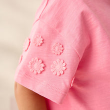 Load image into Gallery viewer, Pink 100% Cotton Daisy Short Sleeve T-Shirt (3mths-6yrs)
