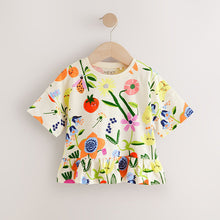Load image into Gallery viewer, Bright Fruit Character 100% Cotton Short Sleeve Peplum T-Shirt (6mths-6yrs)
