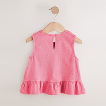 Load image into Gallery viewer, Coral Pink Peplum Textured Vest (3mths-6yrs)
