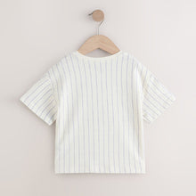 Load image into Gallery viewer, White Stripe Embroidered Fruits Short Sleeve T-Shirt (3mths-6yrs)
