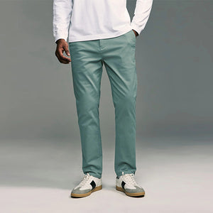 Teal Blue Slim Fit Stretch Chinos Trousers