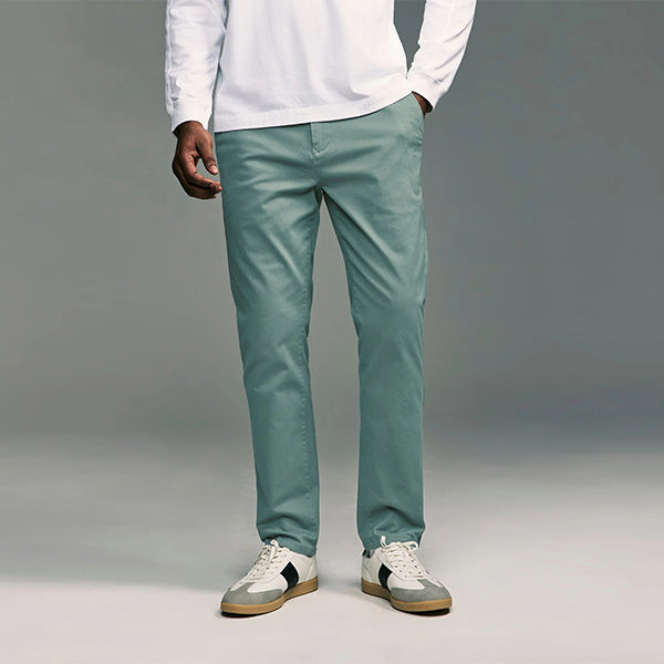 Teal Blue Slim Fit Stretch Chinos Trousers