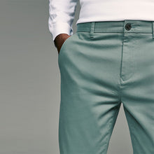 Load image into Gallery viewer, Teal Blue Slim Fit Stretch Chinos Trousers
