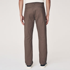 Truffle Brown Straight Fit Stretch Chinos Trousers