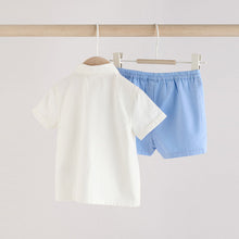 Load image into Gallery viewer, Blue/White Boat Baby Shirt and Shorts Set (0mths-18mth)
