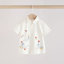 Load image into Gallery viewer, Blue/White Boat Baby Shirt and Shorts Set (0mths-18mth)
