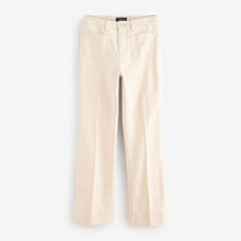 Load image into Gallery viewer, Ecru Patch Pocket Wide Leg Jeans
