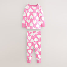 Load image into Gallery viewer, Pink Heart/Star Stampy Snuggle Pyjamas 3 Pack (12mths-8yrs)
