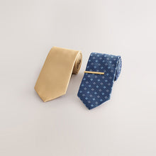 Load image into Gallery viewer, Yellow/Blue Textured Ties And Clips 2 Pack

