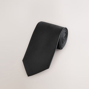 Black Slim Textured Tie