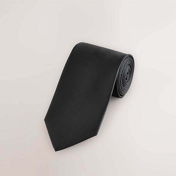 Black Slim Textured Tie