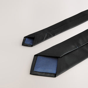 Black Slim Textured Tie