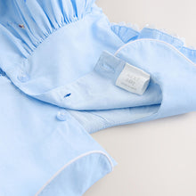 Load image into Gallery viewer, Blue and Yellow Scene Printed Baby Smock Dress (0mths-18mth)
