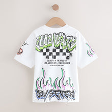 Load image into Gallery viewer, White Graffiti Relaxed Fit Short Sleeve Graphic T-Shirt (4-12yrs)
