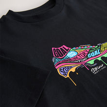 Load image into Gallery viewer, Black/ Brights Football Boot Relaxed Fit Short Sleeve Graphic Print T-Shirt (3-12yrs)
