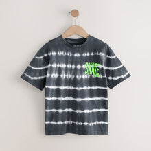 Load image into Gallery viewer, Black/White Relaxed Fit Tie Dye Graphic Print Short Sleeve T-Shirt (3-12yrs)
