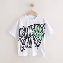Load image into Gallery viewer, White Graffiti LA Relaxed Fit Short Sleeve Graphic Print T-Shirt (3-12yrs)

