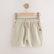 Load image into Gallery viewer, Sage Green/Neutral/Rust Brown Soft Textured Shorts 3 Pack (3mths-6yrs)
