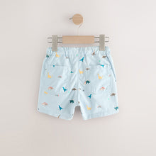 Load image into Gallery viewer, Pale Blue Dino Print Pull On Shorts (3mths-6yrs)
