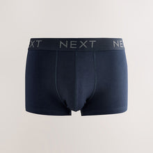 Load image into Gallery viewer, Blue/Grey Hipster Cotton Rich Trunks 5 Pack
