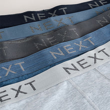 Load image into Gallery viewer, Blue/Grey Hipster Cotton Rich Trunks 5 Pack
