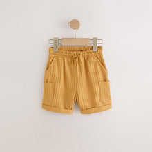 Load image into Gallery viewer, Ochre Yellow Lightweight Textured Jersey Shorts (3mths-6yrs)
