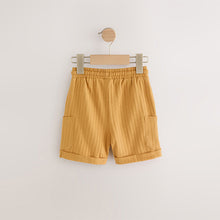 Load image into Gallery viewer, Ochre Yellow Lightweight Textured Jersey Shorts (3mths-6yrs)
