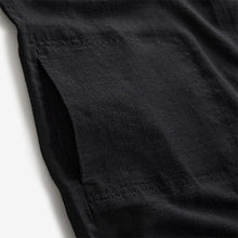 Load image into Gallery viewer, Black Scoop Back Mini Shift Dress With Linen

