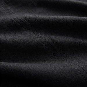 Black Scoop Back Mini Shift Dress With Linen