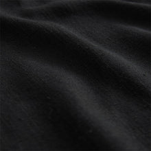 Load image into Gallery viewer, Black V-Neck Ruffle Sleeve Mini Dress with Linen
