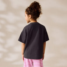 Load image into Gallery viewer, Charcoal Grey Sequin Heart Print T-Shirt (5-11yrs)
