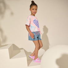 Load image into Gallery viewer, Pink/Blue Sequin Heart Fringe T-Shirt (4-12yrs)
