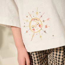 Load image into Gallery viewer, Cream 100% Cotton Pretty Embroidered Graphic T-Shirt (4-10yrs)
