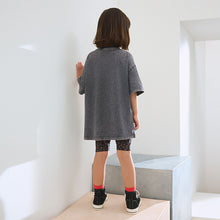 Load image into Gallery viewer, Charcoal Grey Rolling Stones Oversized License T-Shirt &amp; Cycle Shorts Set (3-12yrs)
