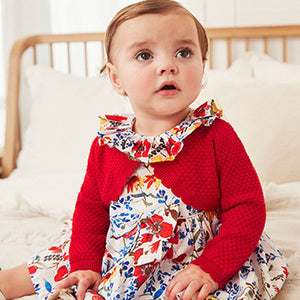 Baby Woven Prom Dress and Cardigan (0mths-18mths)