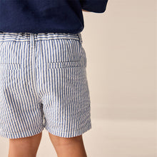 Load image into Gallery viewer, Blue Ticking Stripe Chinos Shorts (3mths-6yrs)
