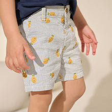 Load image into Gallery viewer, Ticking Stripe with Lemon All Over Printed Chinos Shorts (3mths-6yrs)
