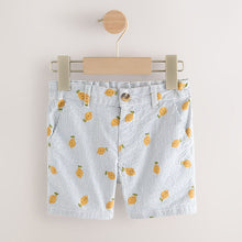 Load image into Gallery viewer, Ticking Stripe with Lemon All Over Printed Chinos Shorts (3mths-6yrs)

