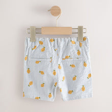 Load image into Gallery viewer, Ticking Stripe with Lemon All Over Printed Chinos Shorts (3mths-6yrs)
