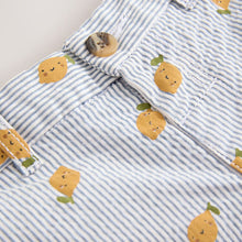 Load image into Gallery viewer, Ticking Stripe with Lemon All Over Printed Chinos Shorts (3mths-6yrs)
