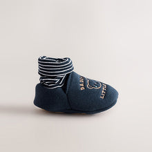 Load image into Gallery viewer, Blue Mummy And Daddy Baby Booties Socks 2 Pack
