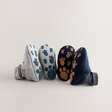 Load image into Gallery viewer, Blue Mummy And Daddy Baby Booties Socks 2 Pack
