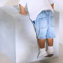 Load image into Gallery viewer, Light Blue Pull On Denim Shorts (3mths-6yrs)

