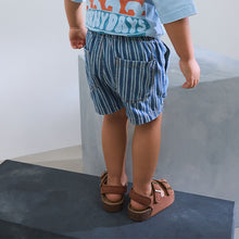 Load image into Gallery viewer, Mid Blue Stripe Denim Pull On Shorts (3mths-6yrs)
