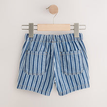 Load image into Gallery viewer, Mid Blue Stripe Denim Pull On Shorts (3mths-6yrs)
