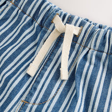 Load image into Gallery viewer, Mid Blue Stripe Denim Pull On Shorts (3mths-6yrs)

