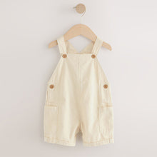 Load image into Gallery viewer, Ecru Linen Blend Dungarees (3mths-6yrs)
