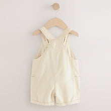 Load image into Gallery viewer, Ecru Linen Blend Dungarees (3mths-6yrs)
