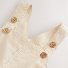 Load image into Gallery viewer, Ecru Linen Blend Dungarees (3mths-6yrs)
